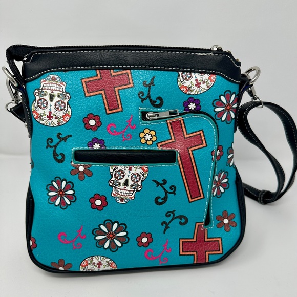 Concealed Carry‎ Bag: Sugar Skull Crossbody HandBag — Cowgirl Trendy - Picture 8 of 8